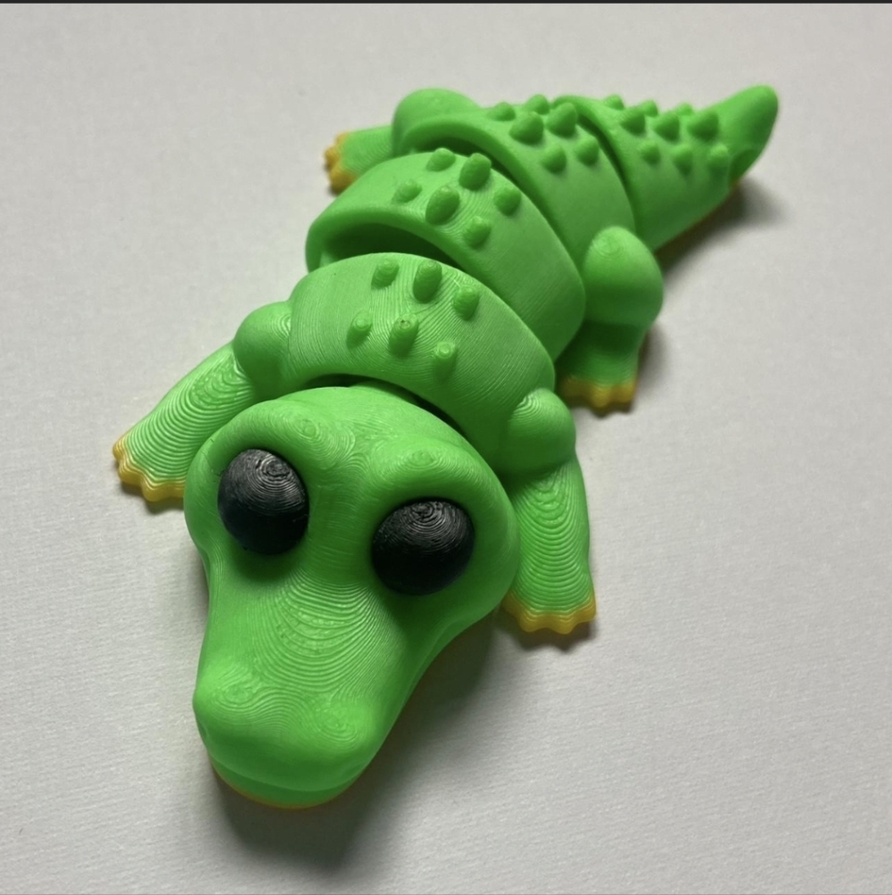 Green Crocodile Toy / Keychain 3D Printed